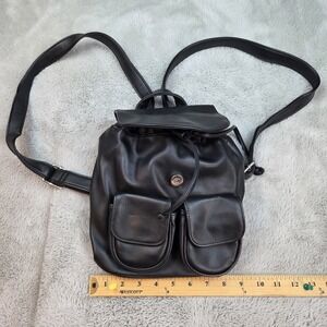 Wild Fable Mini Backpack Black Pouch Pockets Straps Silver‎ Hardware